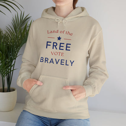 Land of the Free, Vote Bravely Unisex Heavy Blend™ Hooded Sweatshirt