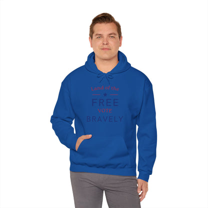 Land of the Free, Vote Bravely Unisex Heavy Blend™ Hooded Sweatshirt