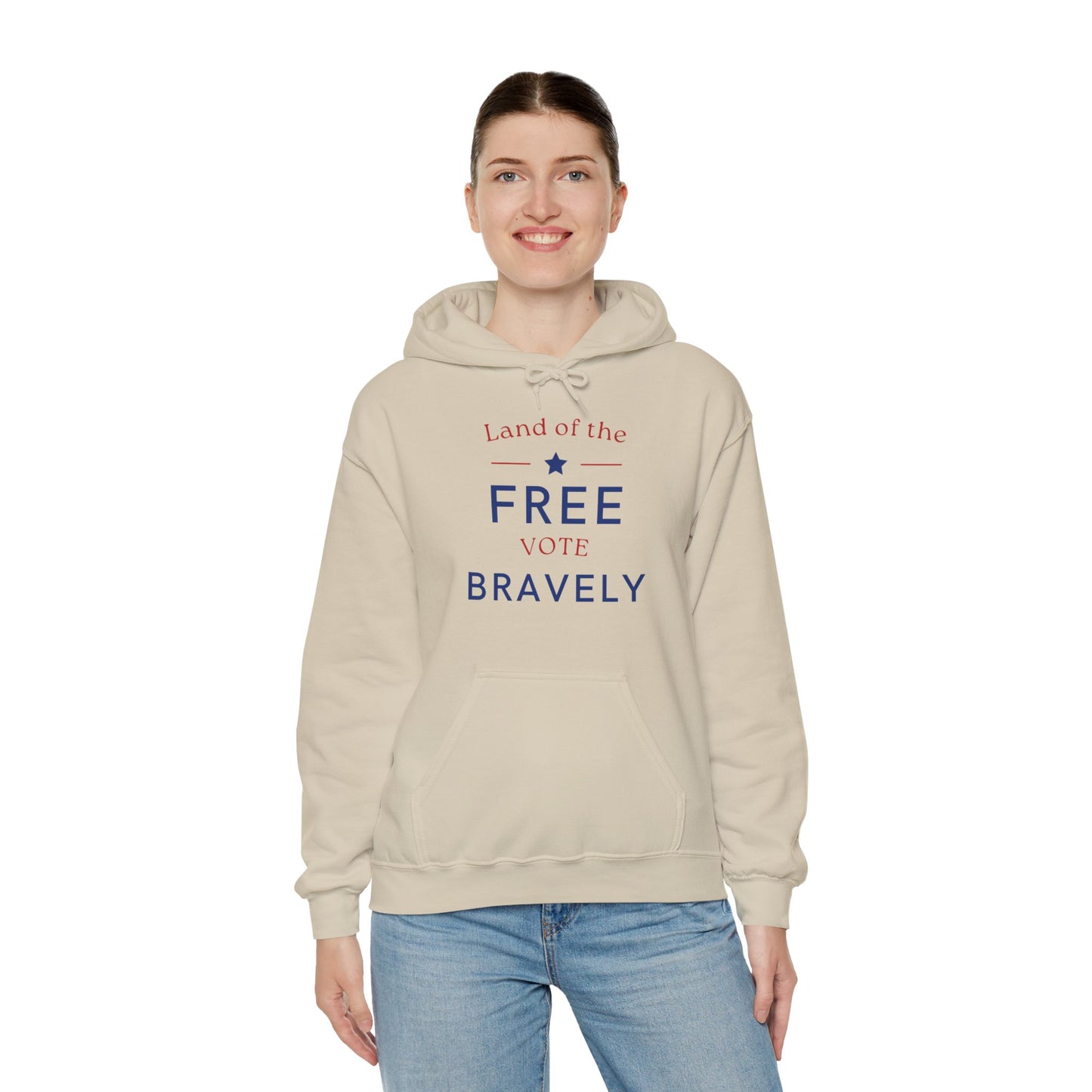 Land of the Free, Vote Bravely Unisex Heavy Blend™ Hooded Sweatshirt