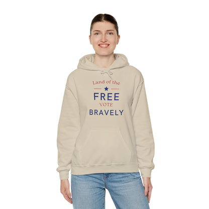 Land of the Free, Vote Bravely Unisex Heavy Blend™ Hooded Sweatshirt