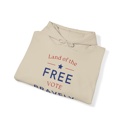 Land of the Free, Vote Bravely Unisex Heavy Blend™ Hooded Sweatshirt