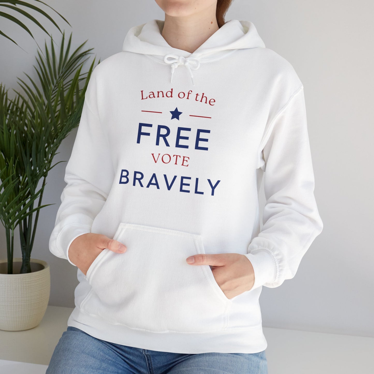 Land of the Free, Vote Bravely Unisex Heavy Blend™ Hooded Sweatshirt