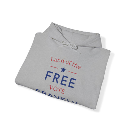 Land of the Free, Vote Bravely Unisex Heavy Blend™ Hooded Sweatshirt