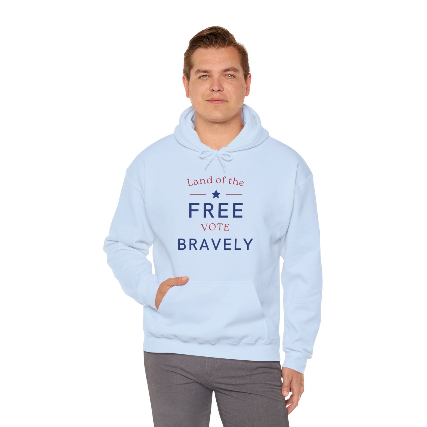 Land of the Free, Vote Bravely Unisex Heavy Blend™ Hooded Sweatshirt