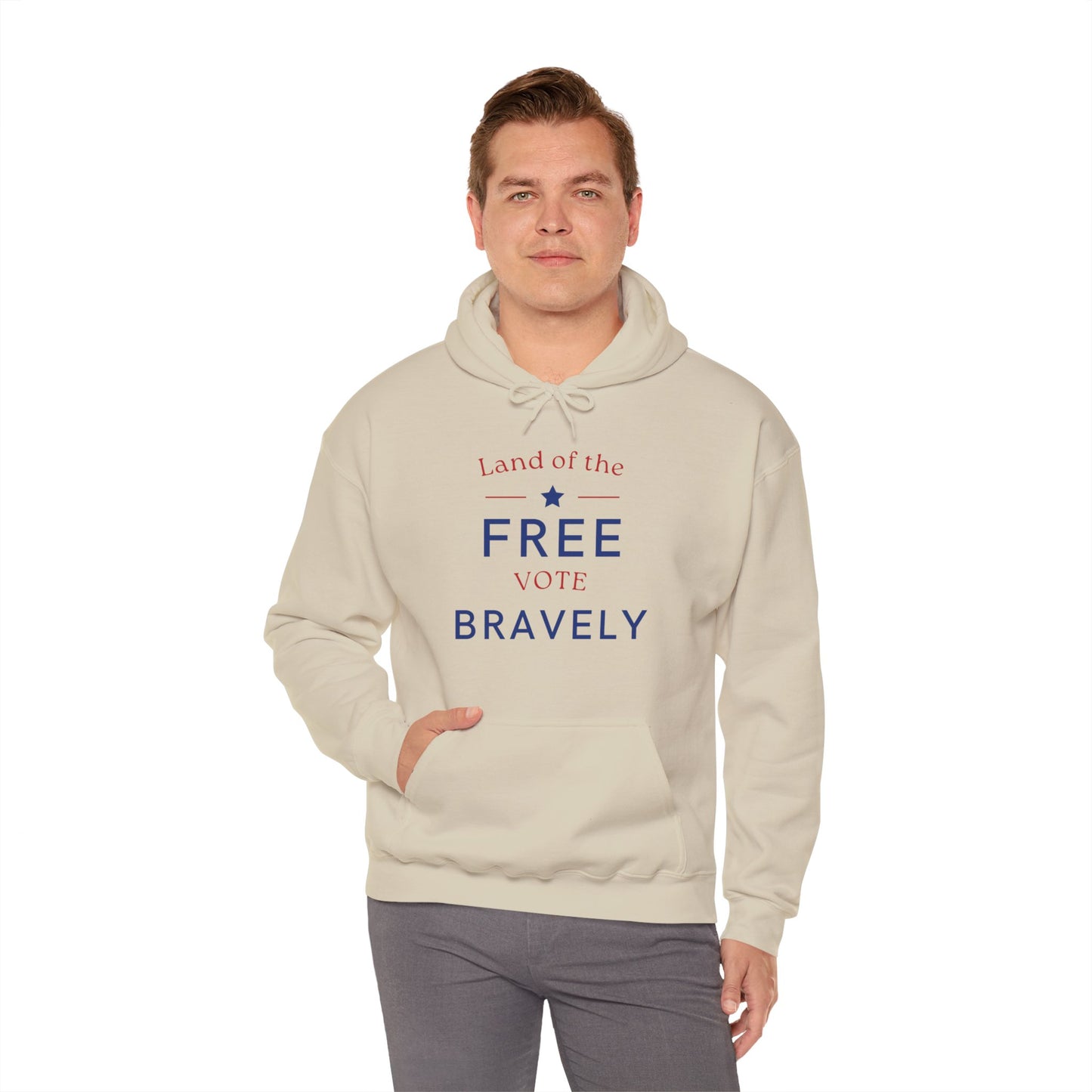 Land of the Free, Vote Bravely Unisex Heavy Blend™ Hooded Sweatshirt