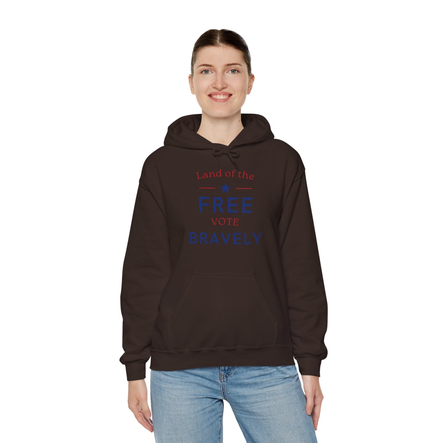 Land of the Free, Vote Bravely Unisex Heavy Blend™ Hooded Sweatshirt