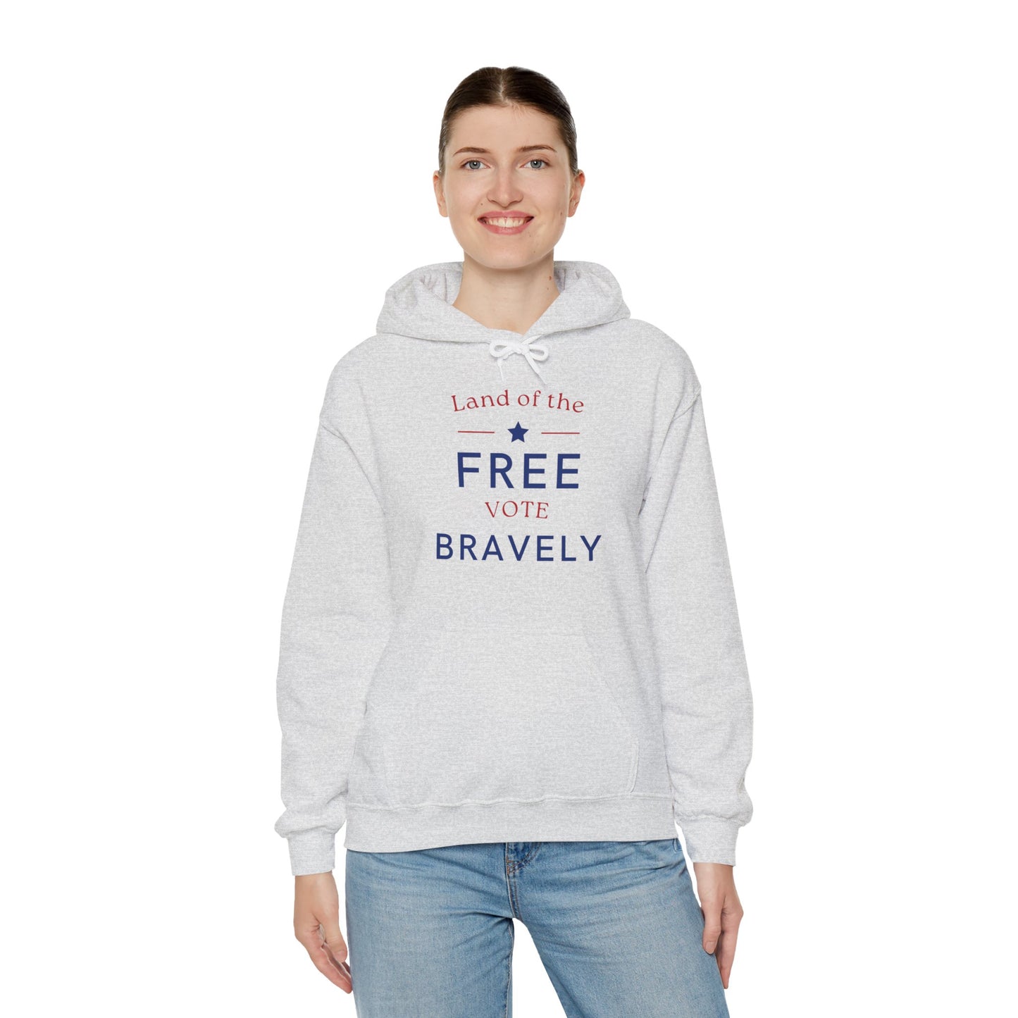 Land of the Free, Vote Bravely Unisex Heavy Blend™ Hooded Sweatshirt