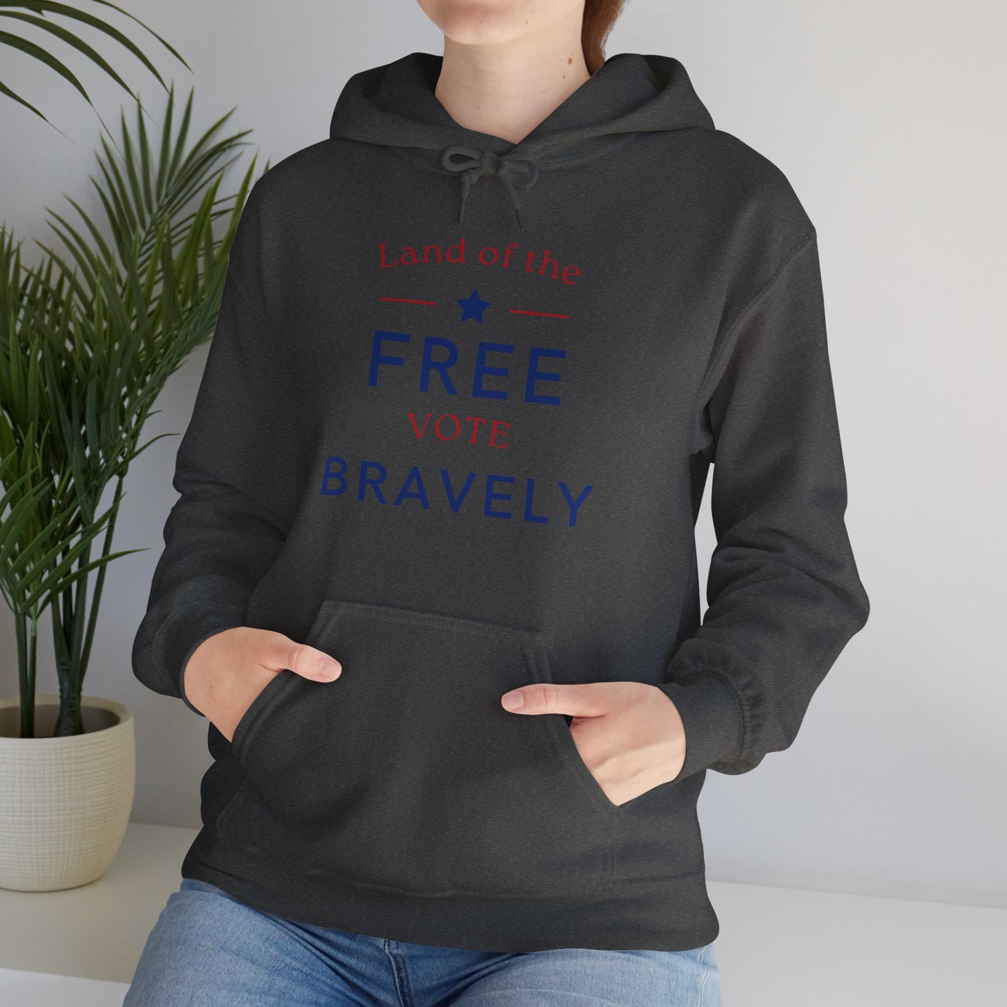 Land of the Free, Vote Bravely Unisex Heavy Blend™ Hooded Sweatshirt