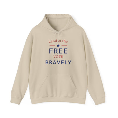 Land of the Free, Vote Bravely Unisex Heavy Blend™ Hooded Sweatshirt