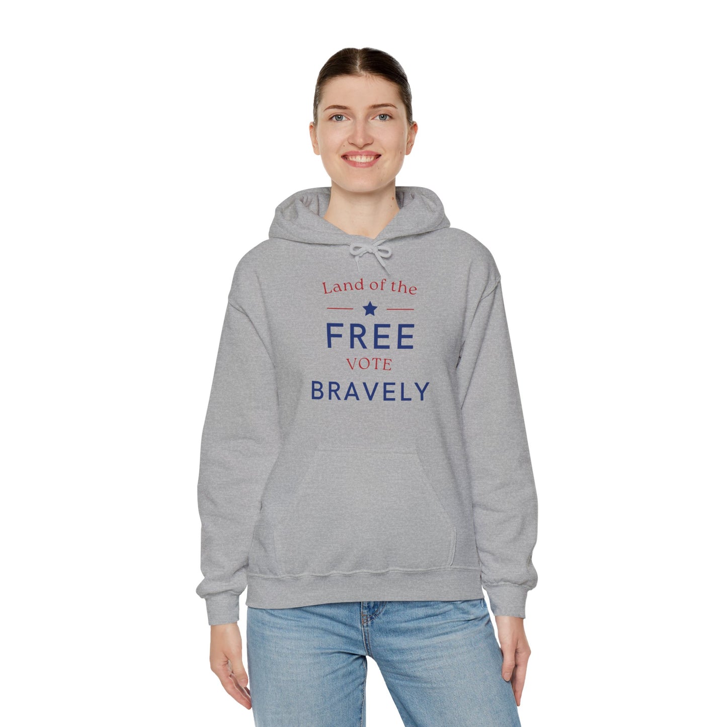 Land of the Free, Vote Bravely Unisex Heavy Blend™ Hooded Sweatshirt