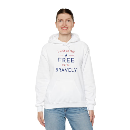 Land of the Free, Vote Bravely Unisex Heavy Blend™ Hooded Sweatshirt