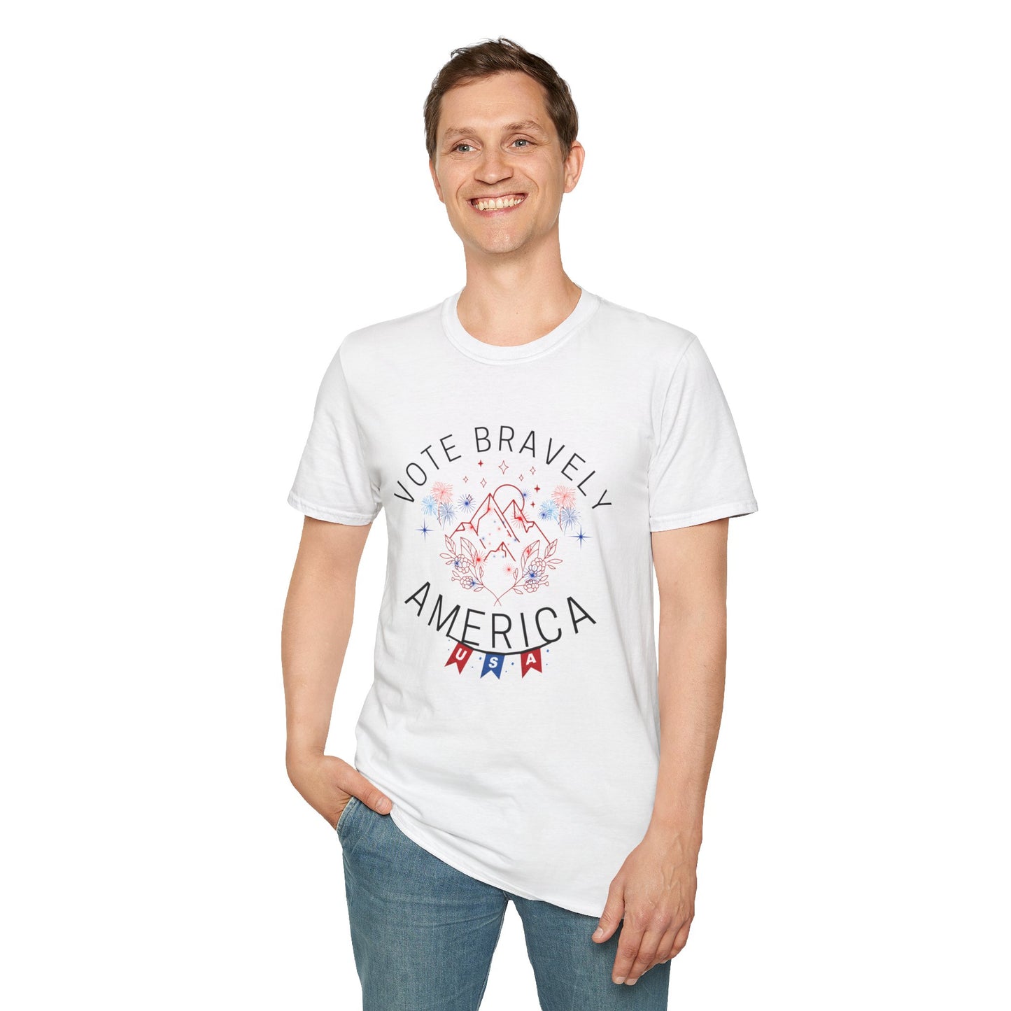 Vote Bravely Unisex Softstyle T-Shirt