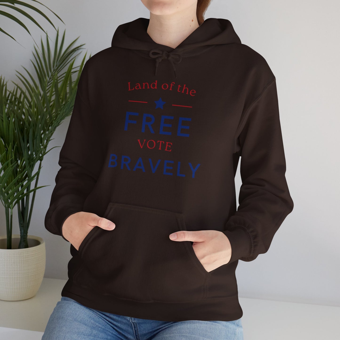 Land of the Free, Vote Bravely Unisex Heavy Blend™ Hooded Sweatshirt