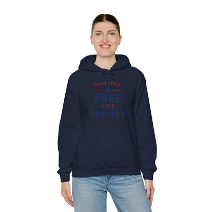 Land of the Free, Vote Bravely Unisex Heavy Blend™ Hooded Sweatshirt