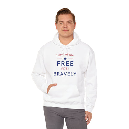 Land of the Free, Vote Bravely Unisex Heavy Blend™ Hooded Sweatshirt