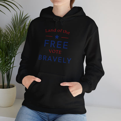 Land of the Free, Vote Bravely Unisex Heavy Blend™ Hooded Sweatshirt