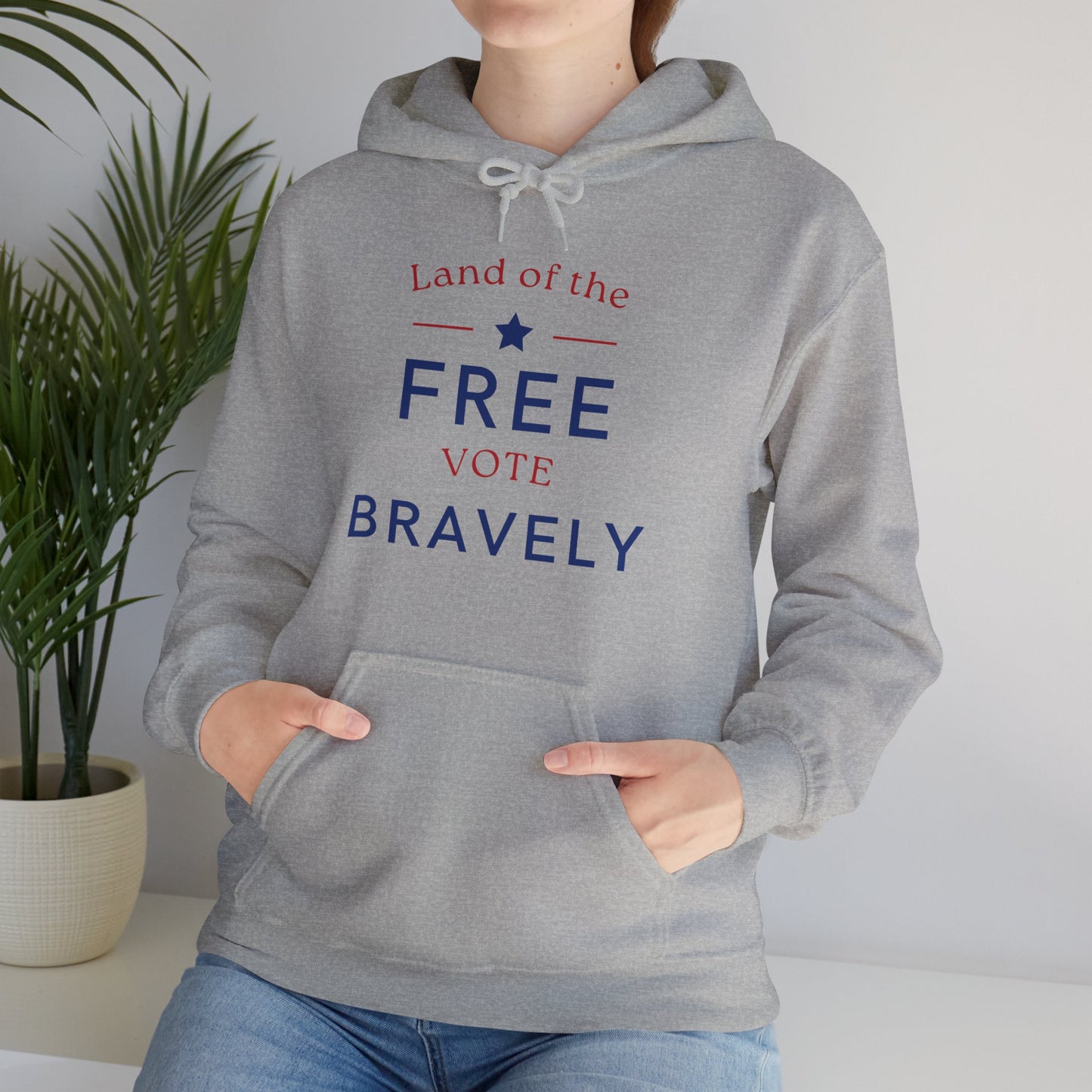 Land of the Free, Vote Bravely Unisex Heavy Blend™ Hooded Sweatshirt