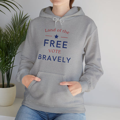 Land of the Free, Vote Bravely Unisex Heavy Blend™ Hooded Sweatshirt