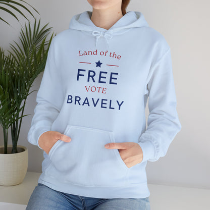 Land of the Free, Vote Bravely Unisex Heavy Blend™ Hooded Sweatshirt