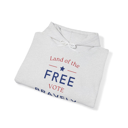 Land of the Free, Vote Bravely Unisex Heavy Blend™ Hooded Sweatshirt