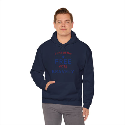 Land of the Free, Vote Bravely Unisex Heavy Blend™ Hooded Sweatshirt