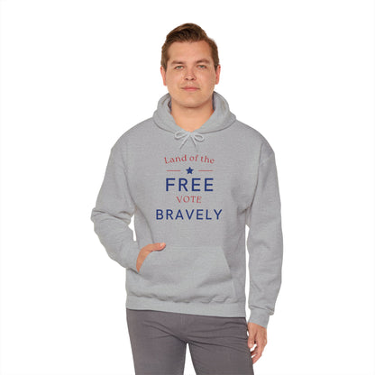 Land of the Free, Vote Bravely Unisex Heavy Blend™ Hooded Sweatshirt