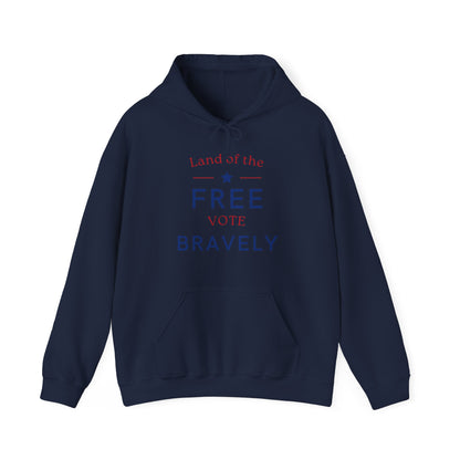 Land of the Free, Vote Bravely Unisex Heavy Blend™ Hooded Sweatshirt