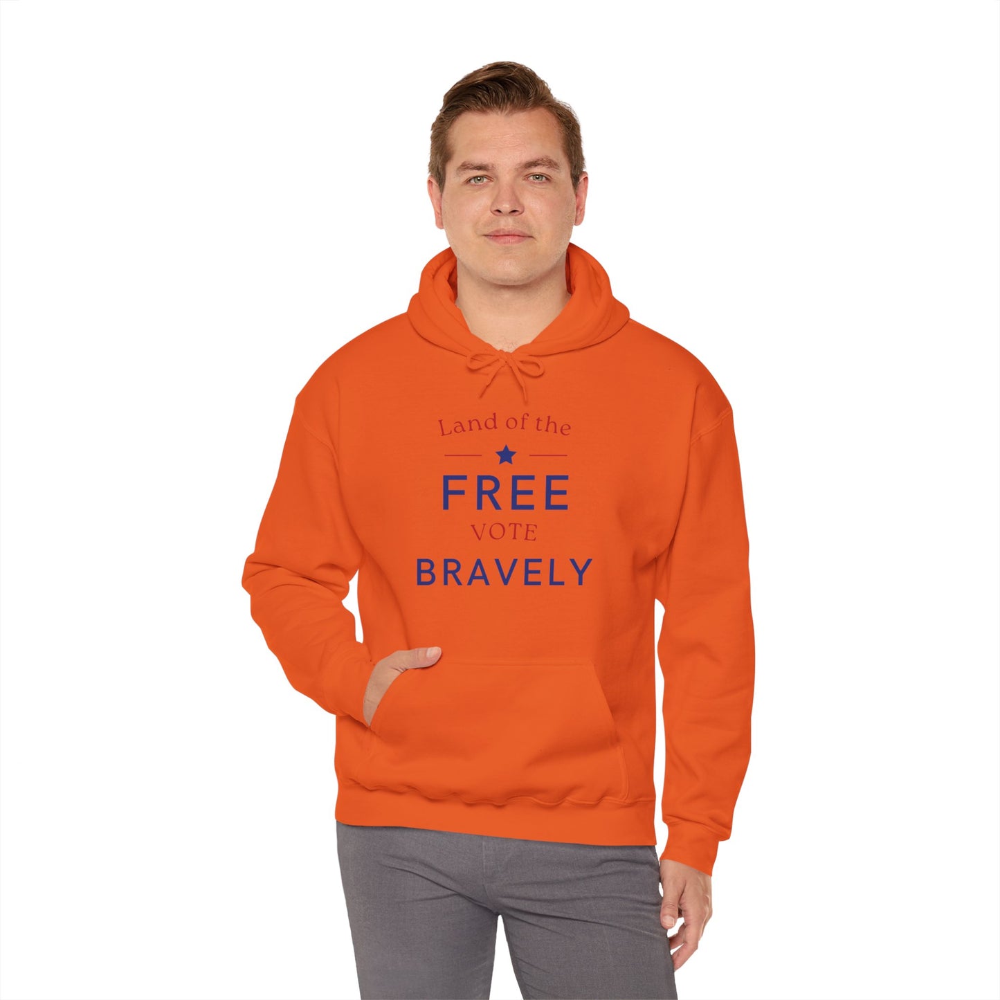 Land of the Free, Vote Bravely Unisex Heavy Blend™ Hooded Sweatshirt