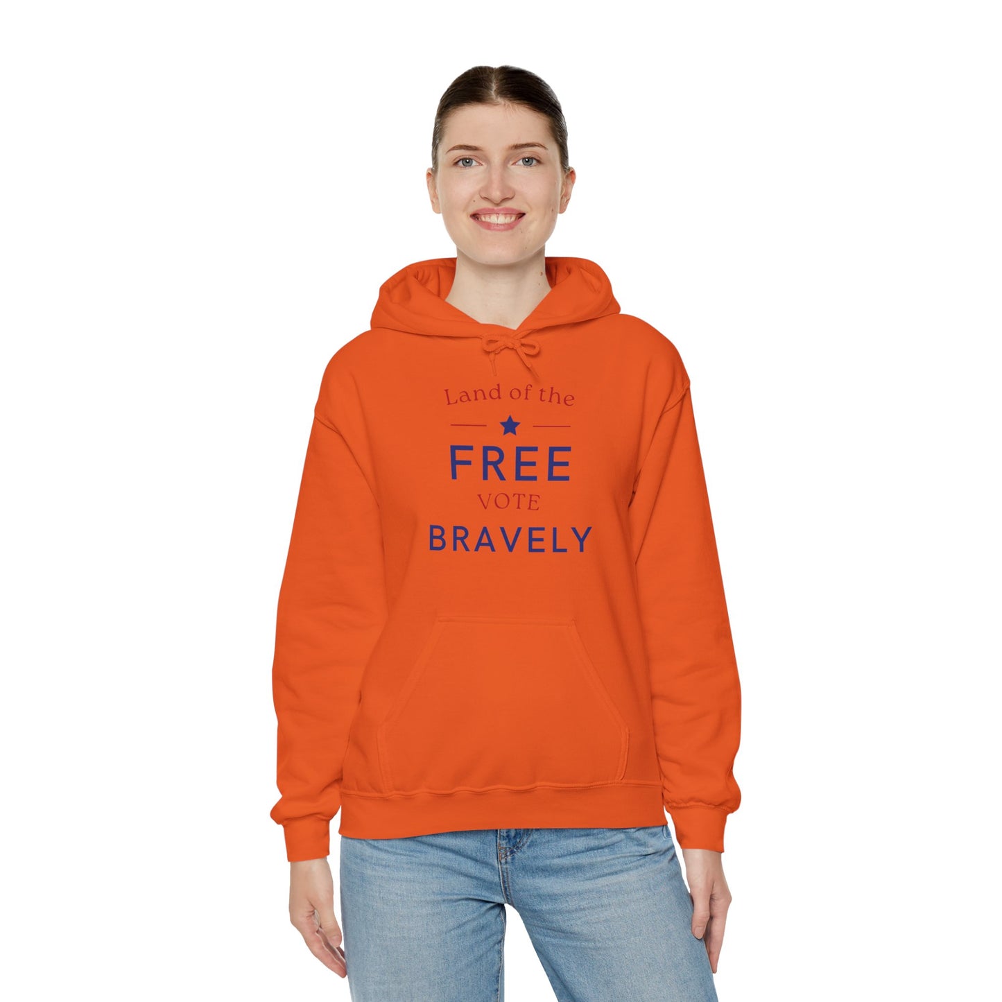 Land of the Free, Vote Bravely Unisex Heavy Blend™ Hooded Sweatshirt