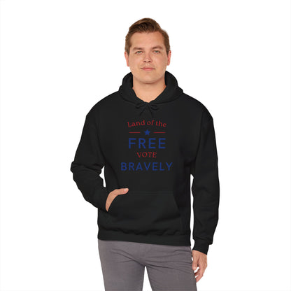 Land of the Free, Vote Bravely Unisex Heavy Blend™ Hooded Sweatshirt